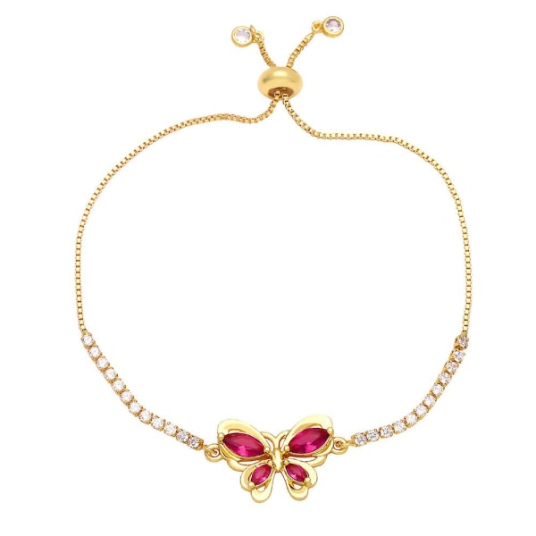 Armband Vintage Zircon Butterfly Fashion Smycken Ac10215 Pink