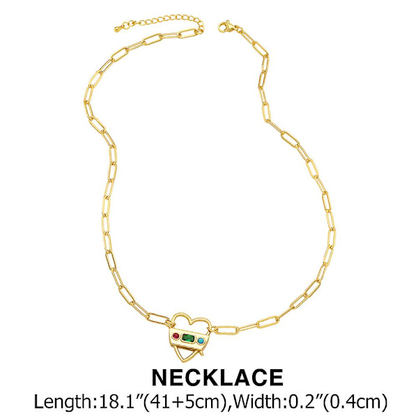 Halsband Vintage Zirkon Hjärta Stud Mode Smycken Ac8774 Bracelet