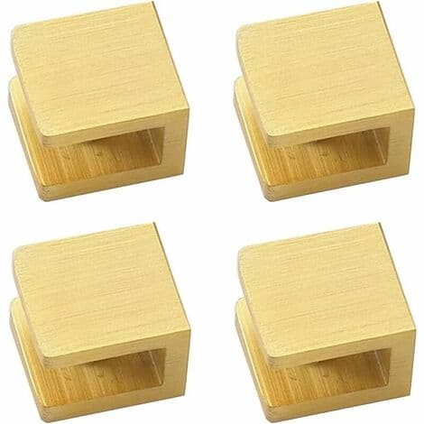 Sæt med 4 glasbeslag uden boring (til 8-10 mm glas, guld)