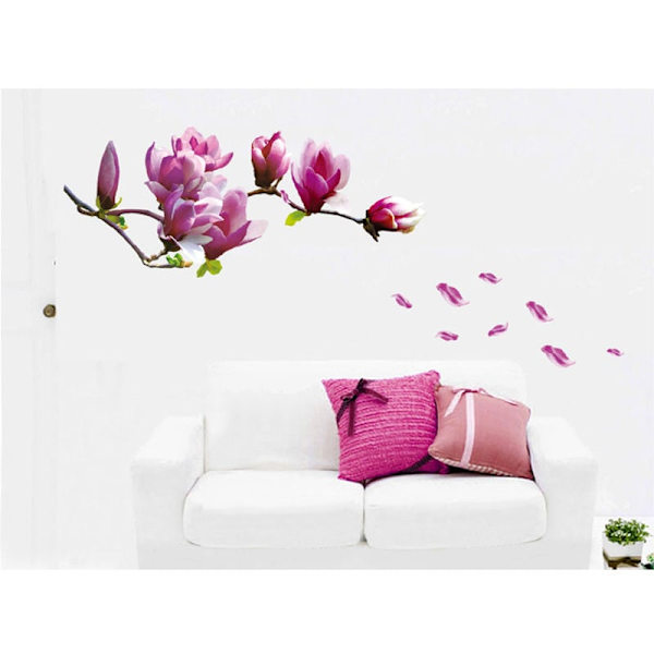 Väggdekal med magnolia blomma för inredning av matsal, sovrum, vardagsrum och trädgård