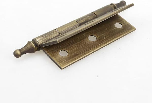 2 tommer retro stil massive messing løse stift hængsler med kugleformede afslutninger (antik)