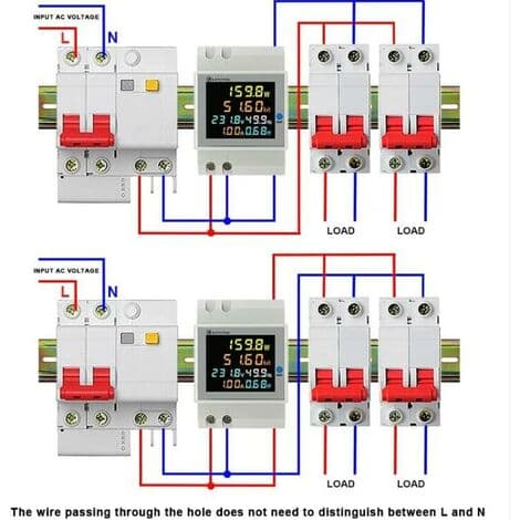 D52-2066 100A multifunksjonell digital elektrisk strømmåler AC250-450V skinnemontert elektrisk strømmåler