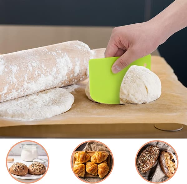 2-pack degskrapa i plast, bänkskrapa, degskrapa