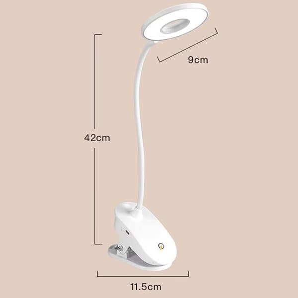 1 stk Klipslampe, Batteridrevet Leselampe, Klipslampe