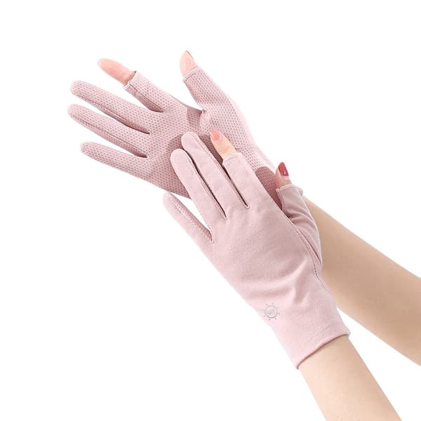 Pink, Dame Solbeskyttelseshandsker Sommer Bomuld Åndbar