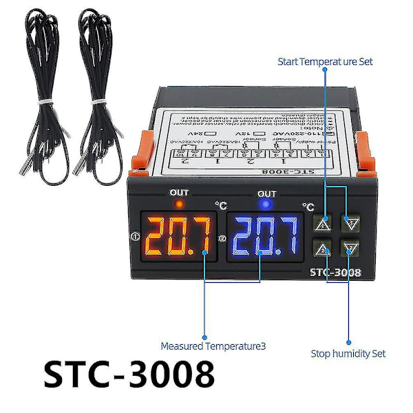 STC-1000 STC-3000 3008 3018 3028 Digital Temperaturregulator STC-8080A+ STC-200 STC-100A Termostat 110-220V 10A STC-3008  220V