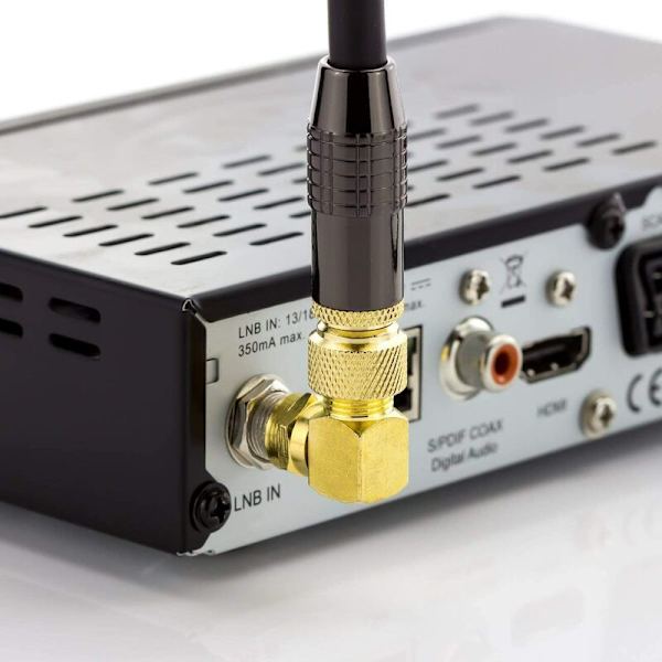 4-pack Höger Vinkel Tumme F-Huvud Adapterkabel TV-Box Konverteringsadapter för Hemmet