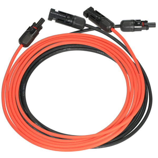 MC4-liitin, PV1-F kaksisuuntainen aurinkopaneelien jatkokaapeli, kaapeli, aurinkosähkö (14AWG punainen + musta 1 kpl * 3 metriä (10FT))