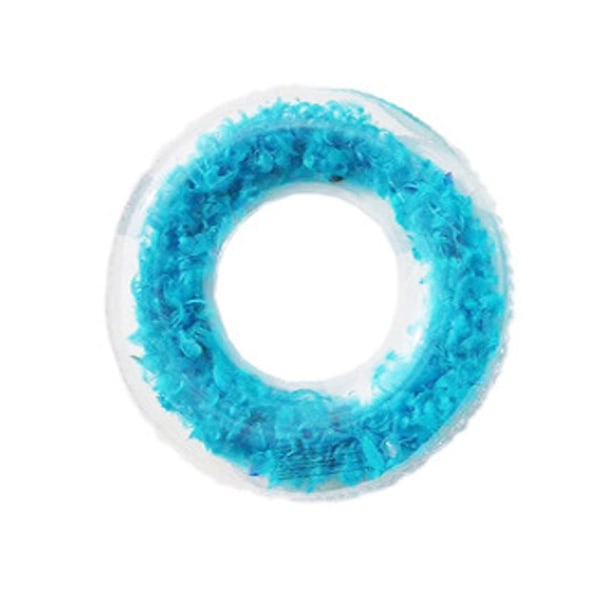 Uppblåsbar Transparent Badring Tjock Sekvens Fjäder Uppblåsbar Pool Flytande Ring Blue 60