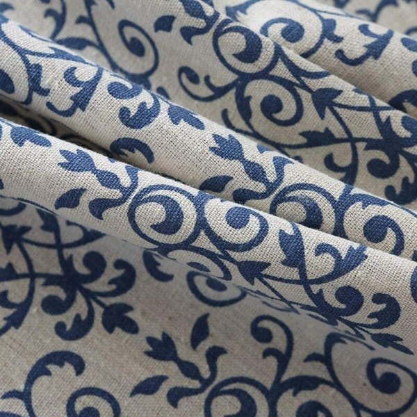 Vintage blå och vit porslinsmönster duk bomull och linne material för inomhus och utomhus bord (90*90)