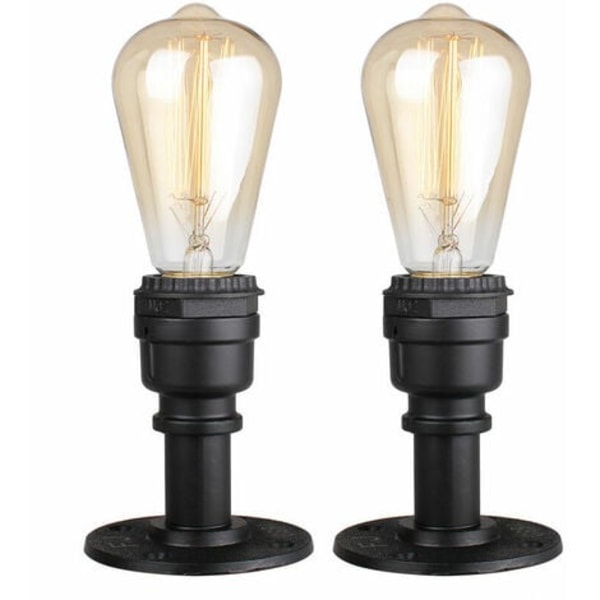 PCS Retro Taklampa Vattenrör Industriell Smidesjärn Metall Sovrum Vardagsrum Taklampa, Svart - Svart