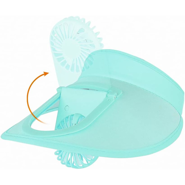 Blå-28*28cm-Dame Solhat med USB-blæser, tom top solhat