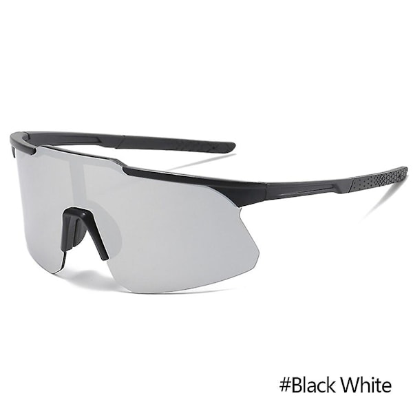 Solglasögon Stora Kvadratiska Ramar Utomhus UV400 Cykelglasögon MTB Bike Shades Solglasögon Sport Löpning Cykling Solglasögon Black White