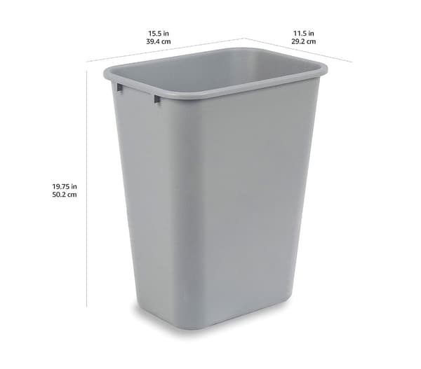 10 Gallon Commercial Trash Can, Grå, 1 Pack