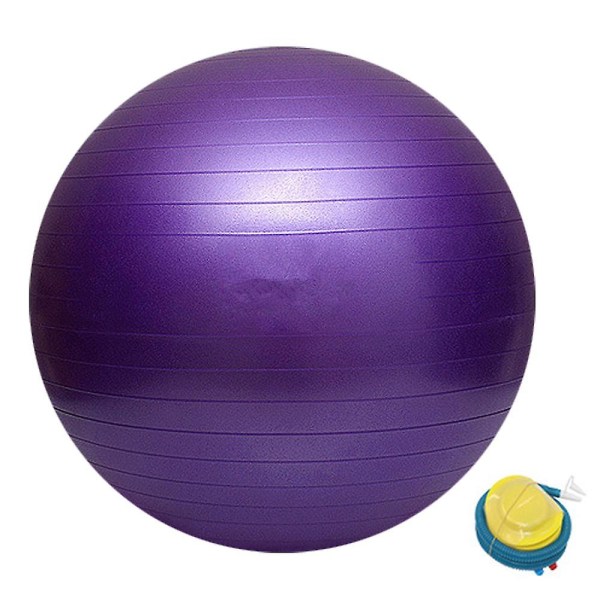 Balansestabilitetsball, yogaball med pumpe Purple 65Cm