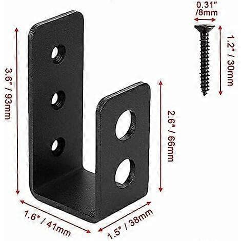 2-pack kraftiga dörrkonsoler i stål för 2x4-dörr, U-formad säkerhetsstång