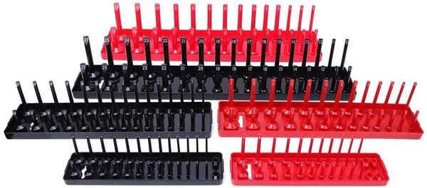 6-pack Metric/Tum Socket Hållare Multifunktionell Plast Socket Organizer Socket Hållare Organisatör Socket Förvaringshållare Fack,