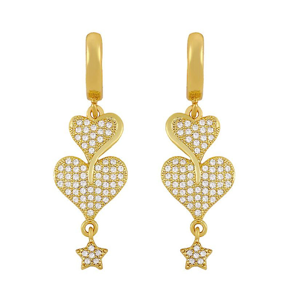 Vintage Zircon Heart Stud -korvakorut, muotikorut Ac10381 Heart Stud