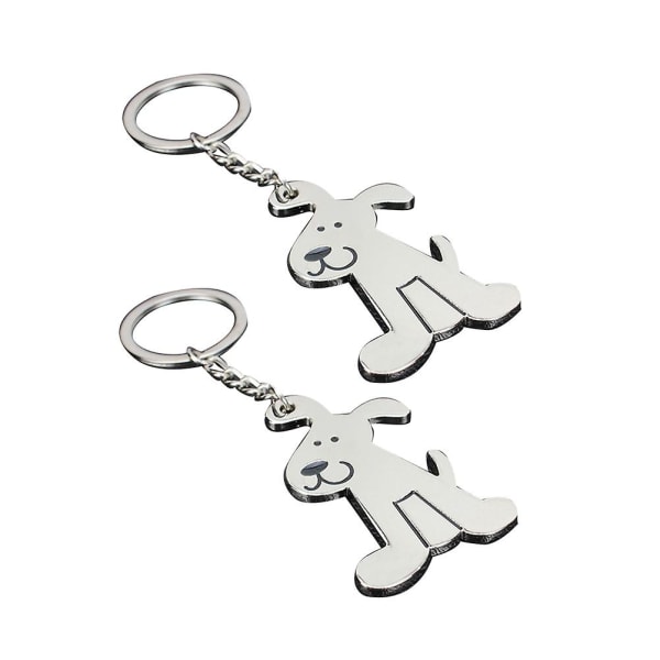 2st härligt dekorativt mode hund kreativt hängande hängande nyckelring nyckelhållare för vänner kollega familj