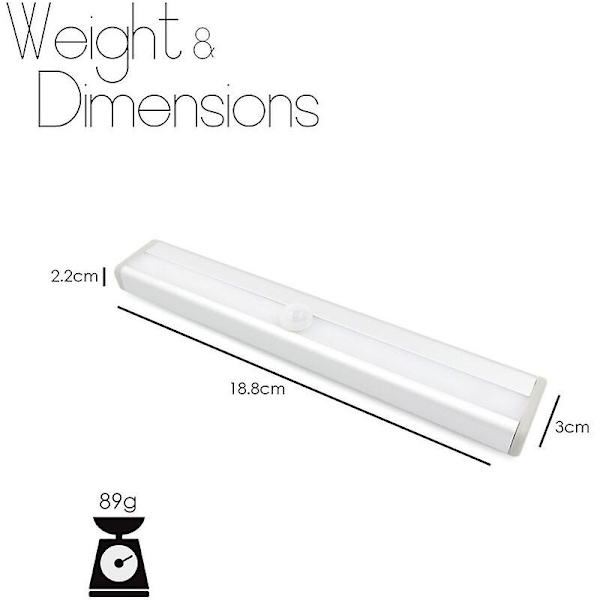 Sæt af 3 10 LED-lamper, trådløse, USB-opladelige, magnetiske, bevægelsessensor, bærbare. Skabslys, nødbærbart lys, natlys til børn, Auxi