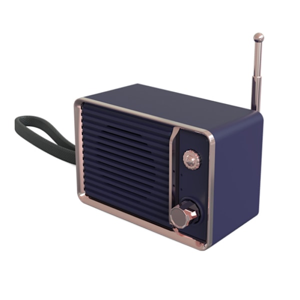 Retro trådlös Bluetooth-högtalare, söt bärbar minihögtalare (blå),