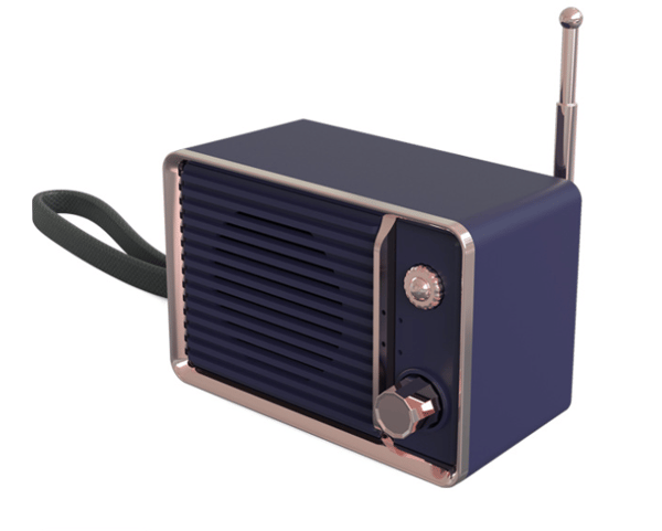 Retro trådløs Bluetooth-højttaler, sød bærbar minihøjttaler (blå),
