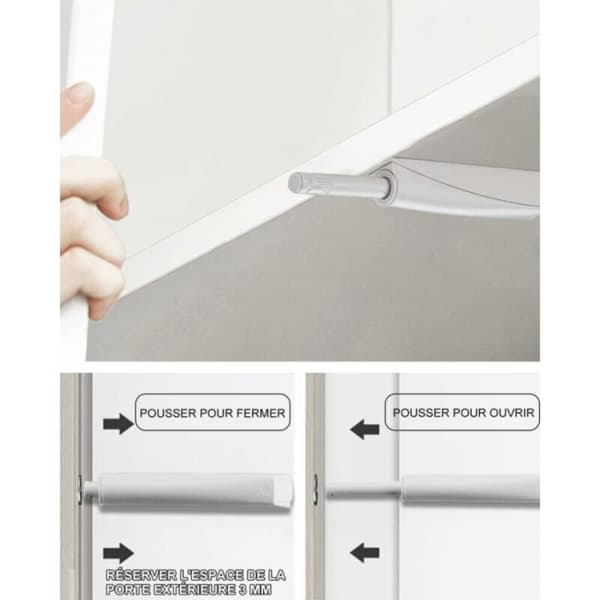 2 stk. Push-to-Open skabslågedæmper, 2 stk. magnetisk Push-Open lås, magnetisk skabslukning