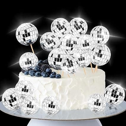 Disco Prom Kagepynt, 20 Stykker 1970'er Disco Prom Kage
