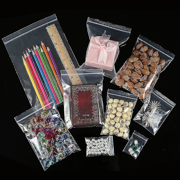 100-pack Genomskinliga Tjocka Zip-Lås Förvaringsväskor, 0,08 mm (4x9 cm 100 st)