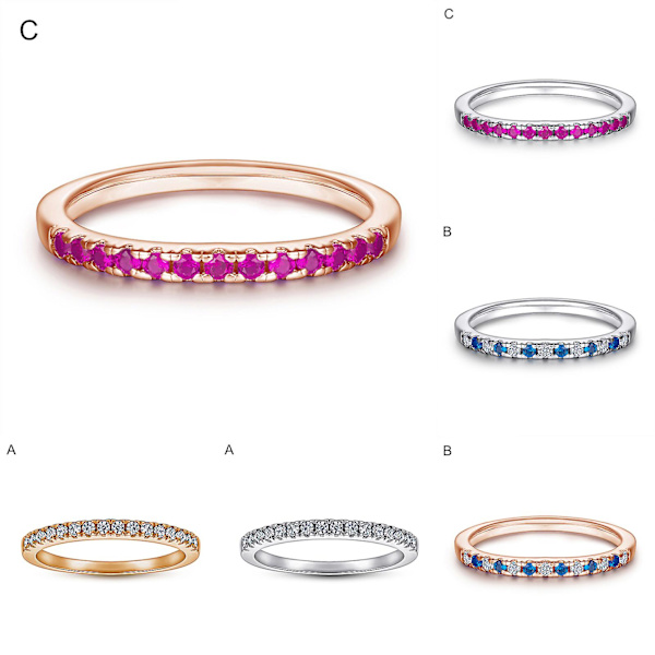 Elegant Damring i Modern Stil, Silver Effekt, Snygg Smycke för Kvinnor Rose Gold US 10 C