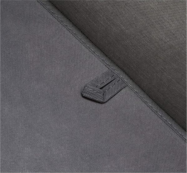 Sammenleggbar oppbevaringsboks i burlap med lokk, sett med 2