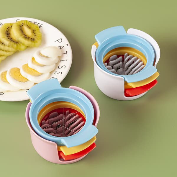 3 i 1 Rosa Eggdeler Manuell Eggkutter Hardkokt Eggkutter