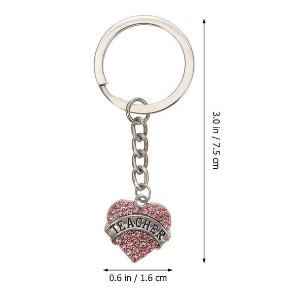 4 stk. Rhinestone Peach Hjerte Nøglering Elegant Taske Nøgleholder Hængende Tilbehør Til