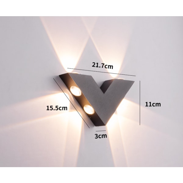 LED væglampe, udendørs gangsti trappe lampe, nordisk moderne minimalistisk baggrundsvæglampe, natlampe i stue og soveværelse
