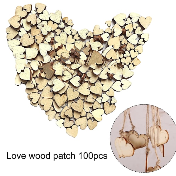 5 X 100pcs/bag Wood Chips Anti-deformed Burr-free Smooth Surface Diy Heart Slices Unfinished Diy Crafts Slice For Crafts