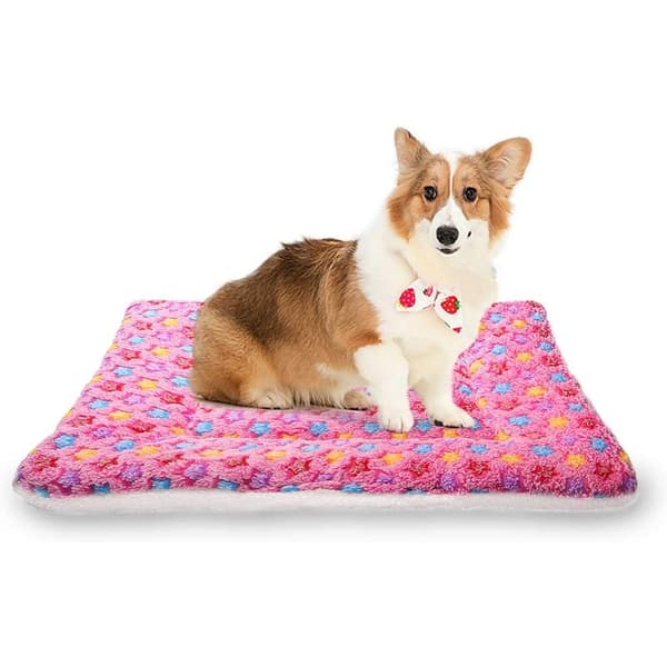 Kæledyrstæppe Premium Fluffy Flannel Pude Blød Varm Måtte til Hunde Katte Små Kæledyr Lyserøde Stjerner