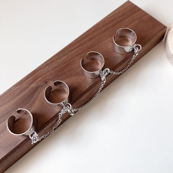 Kæde Ring Rustfri Justerbar Punk Stil Cool Hip Pop Multi-lags Smykker Til Forlovelse