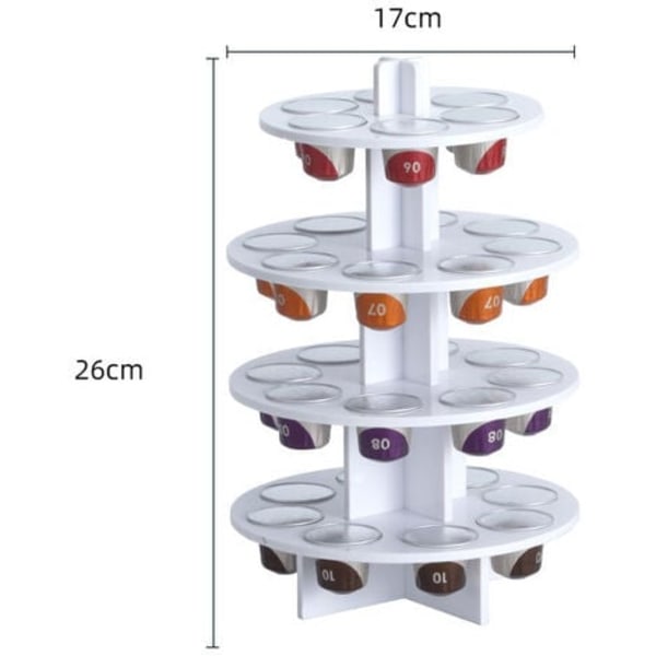 Kaffe Kapselholder Akryl Roterende Kapselholder Kaffe Oppbevaring Kapselholder, (1021WH Hvit Kake Type Kaffe Kapsler