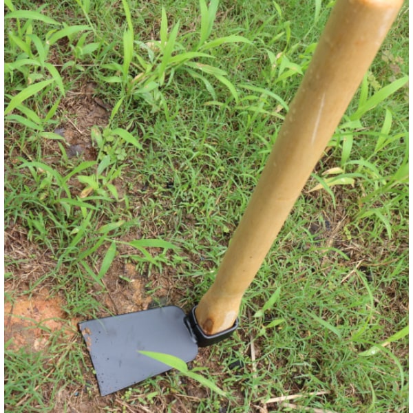 Platt hacka med kraftig smidd adze och ergonomiskt halkfritt glasfiberhandtag 35 cm, enkla hacka för trädgårdsarbete, jakt