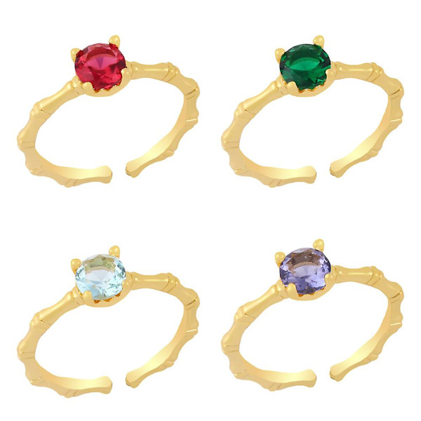 Ring Vintage Zirkon Justerbar Mode Smycke Ac10123 Green
