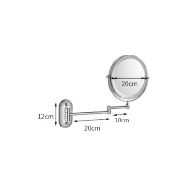 LED-suurennuspeili 8 tuuman seinäpeilille, USB-ladattava 1X/5X, matta nikkeli