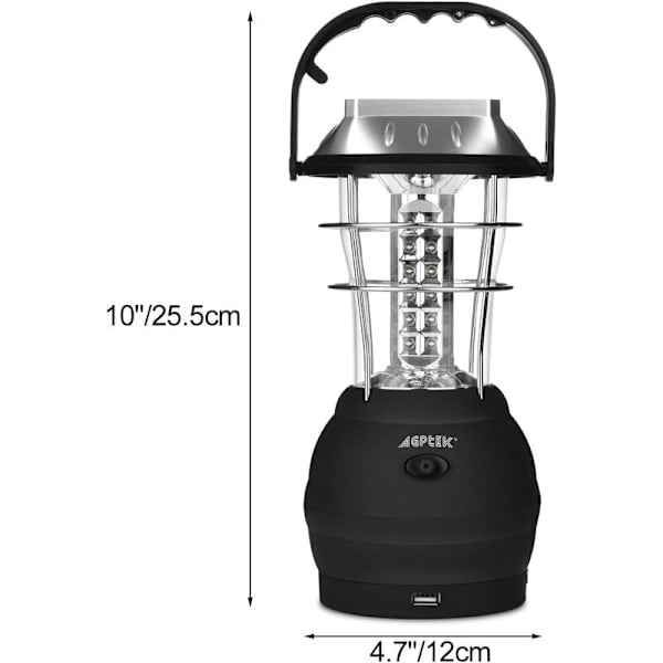 60LED Solcells Campinglampa Solhästlykta Handvev Nödlampa, för Utomhus, Trädgård, Gräsmatta