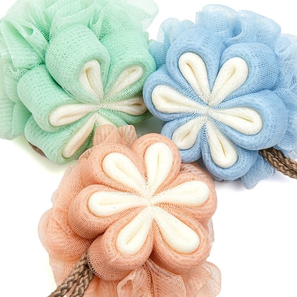 Blomsterbadebrusekugle Badebold Boblenet Rygskrubber til