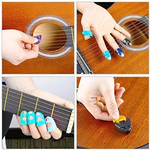 60 stk. guitar tilbehørssæt inklusive plektre, tuner, capo, 3