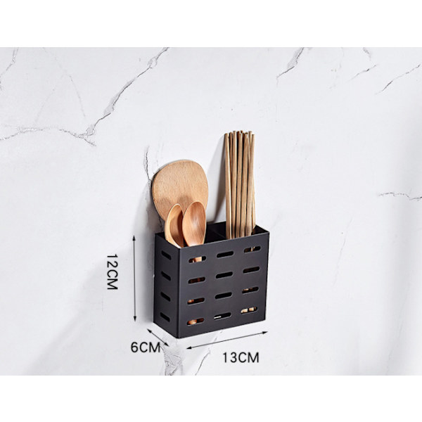 Vægmonteret fri stansning rack til køkken, husholdning krydderi rack(C rustfrit stål spisepind rack)