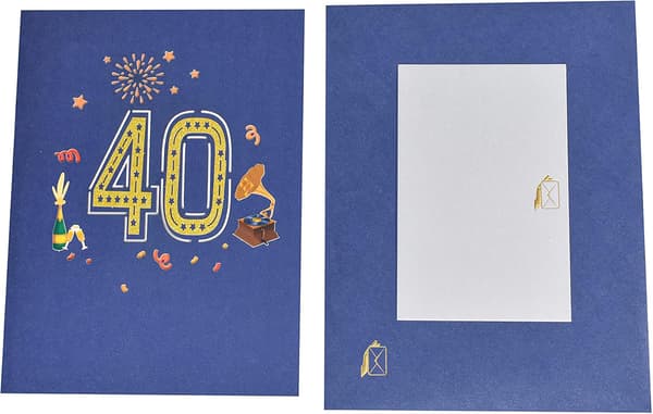 40 års bursdagskort i 3D - Håndlaget bursdagskort - 18