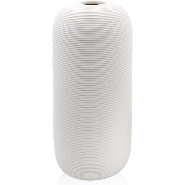 Moderne keramisk vase hvid geometrisk vase til stue dekoration (lille størrelse)