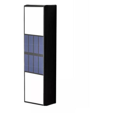 Utendørs solcellelykt, 6LED svart vegglampe