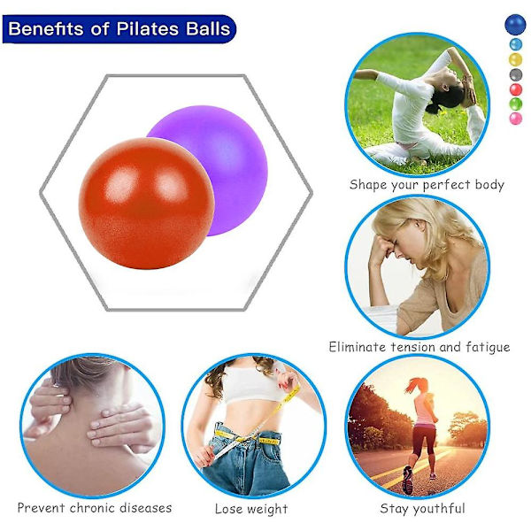 Mini Træningsbold, Yoga Bold, Pilates Bold, Core Træning og Fysioterapi, Forbedrer Balance Red   Purple