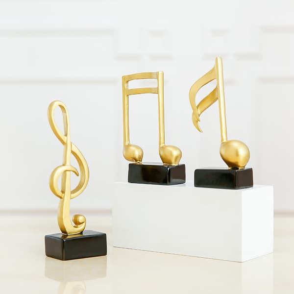 Kunst 3 stk. Musiknode Statue Dekoration Skulptur Resin Figur